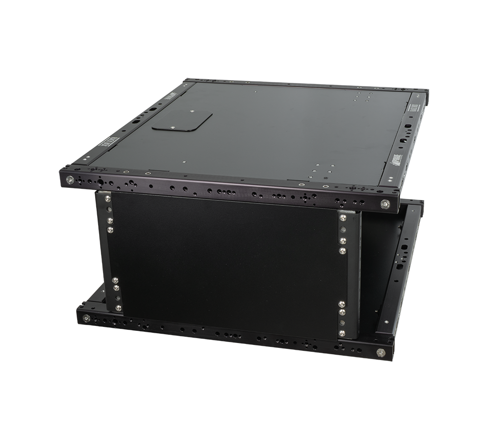 4U Rack Box 14 with top panel and cable passthrough, angled view from above