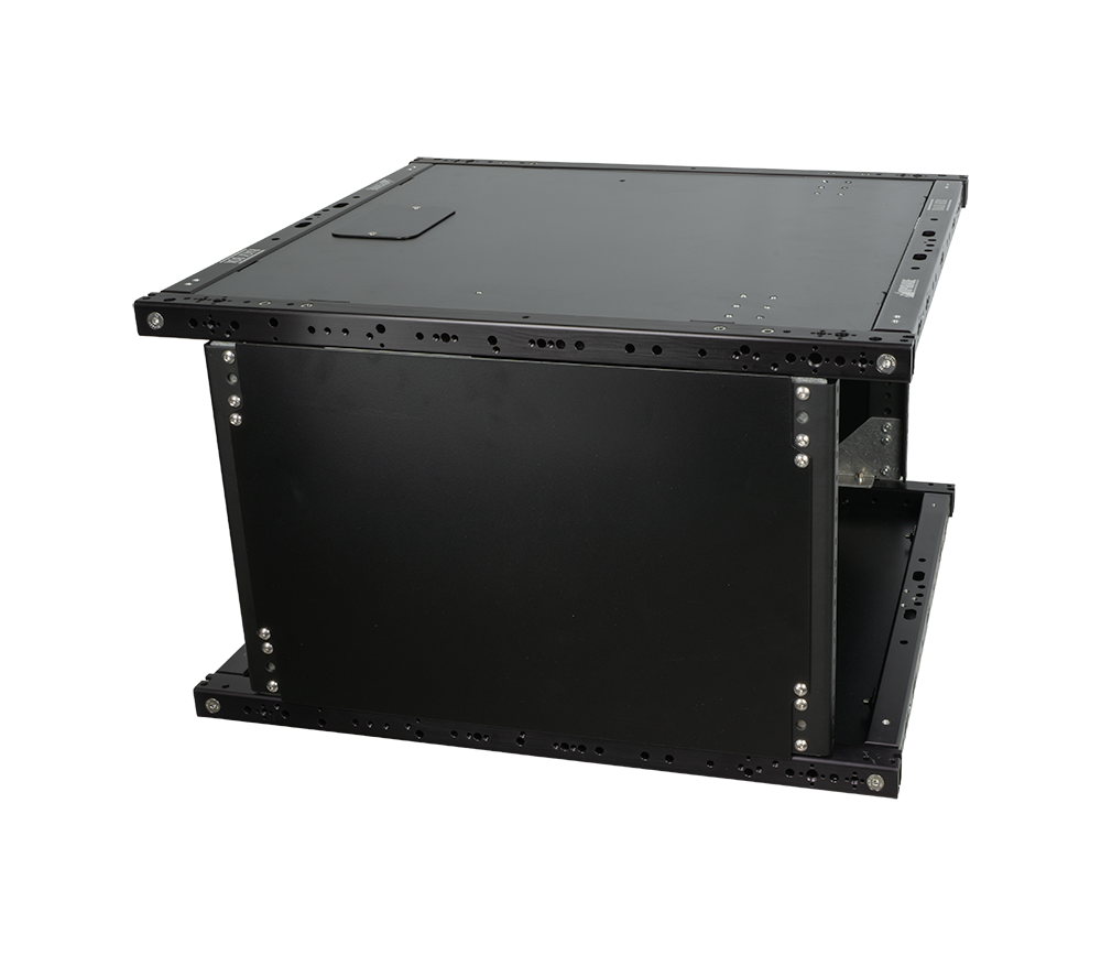 6U Rack Box 17 with top panel and cable passthrough, angled view from above