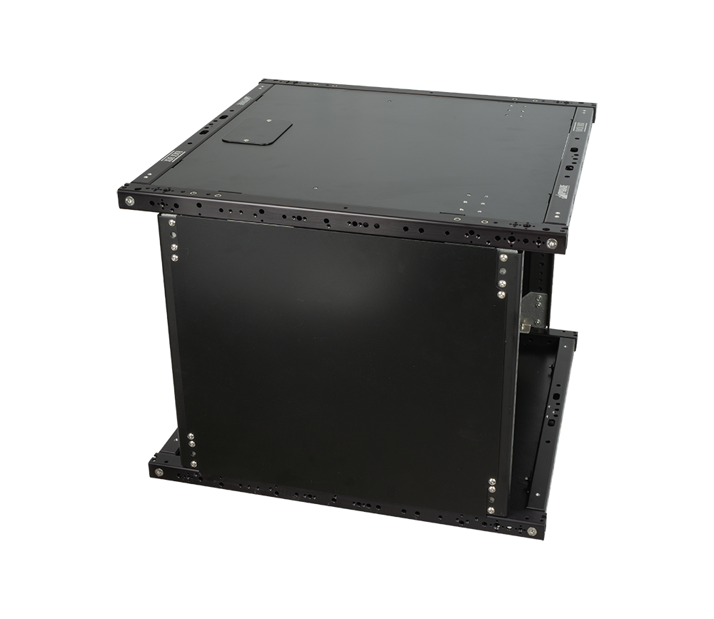 8U Rack Box 17 with top panel and cable passthrough, angled view from above