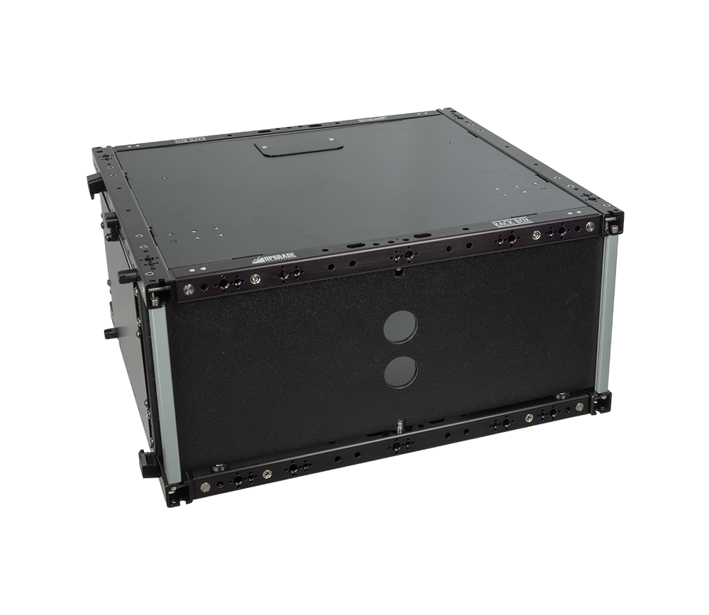 Rack Box Cover Panel installed on front of 4U Rack Box